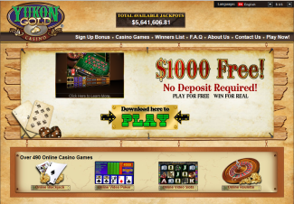 $1000 Free no Deposit Bonus at Yukon Gold Casino