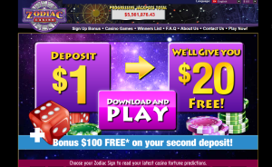 $20 Free Chip at Zodiac Casino