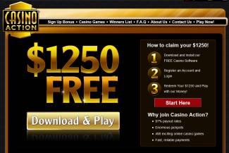 $1250 Free Chip No Deposit Casino Bonus at Casino Action