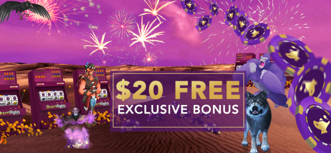 Desert Nights Online Casino - Exclusive $20 Free Chip No Deposit Casino Bonus