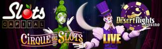 Desert Nights Online Casino - 200% Bonus + $10 Freeplay on Cirque Du Slots