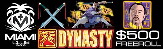 Miami Club Online Casino - $500 Giant Weekend Freeroll on Dynasty