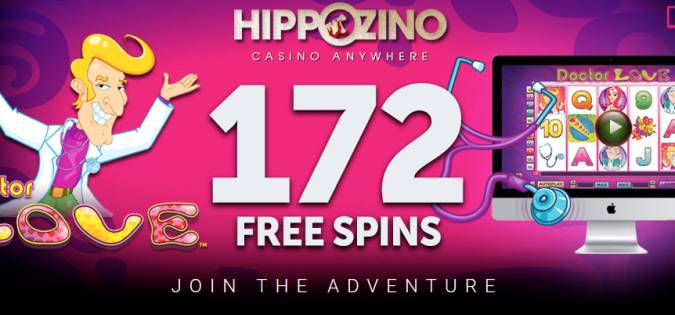 Hippozino Online Casino - Exclusive 172 Free Spins on Doctor Love