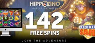 Hippozino Online Casino - Exclusive 142 Free Spins on Electric Sam