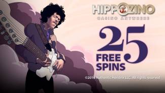 Hippozino Online Casino - Exclusive 25 No Deposit Free Spins on Jimi Hendrix