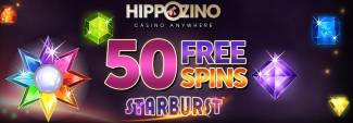 Hippozino Online Casino - Exclusive 50 No Deposit Free Spins + 100% Welcome Bonus