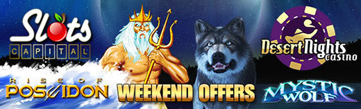 Desert Nights Casino - 77% Bonus up to $385 + 77 Free Spins on Mystic Wolf