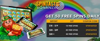 Slotastic Casino - up to 50 daily Free Spins on Lucky 6 March 2017