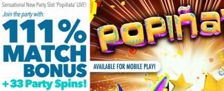 Sloto Cash Casino - 111% Bonus + 33 FS on Popinata 2017