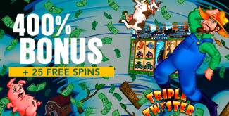 Fair Go Casino - 400% Deposit Bonus Code + 25 Free Spins on Triple Twister