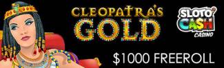 Sloto Cash Casino - $1000 Golden Summer Magazine Freeroll on Cleopatra's Gold