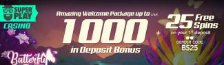 Mr SuperPlay Casino - Exclusive £€$1,000 Welcome Pack + 25 FS on Butterfly Staxx September 2017