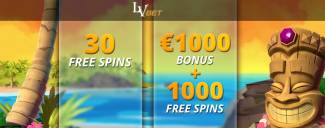 LVbet Casino - Exclusive 30 FS on Aloha! + €1000 Welcome Bonus + 1000 Free Spins on Netent Slots