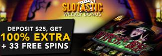 Slotastic Casino - 100% Weekly Bonus + 33 Free Spins on Witch's Brew October 2017