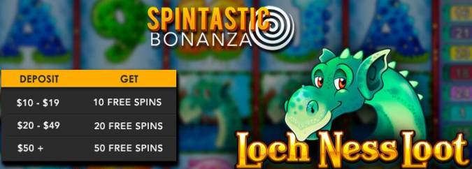 Slotastic Casino - up to 50 daily Free Spins on Loch Ness Loot November 2017