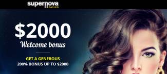 SuperNova Casino - Exclusive 200% welcome bonus up to $2,000