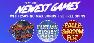 Royal Ace Casino - 250% No Max Bonus Code + 50 Free Spins on 3 RTG Slots