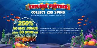 Planet 7 Casino - 250% No Max Bonus Code + 225 Free Spins March 2018