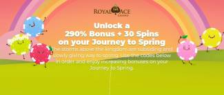 Royal Ace Casino - 290% No Max Bonus Code + 30 Free Spins March 2018