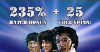 Free Spin Casino - 235% Deposit Bonus Code + 25 FS on Eagle Shadow Fist