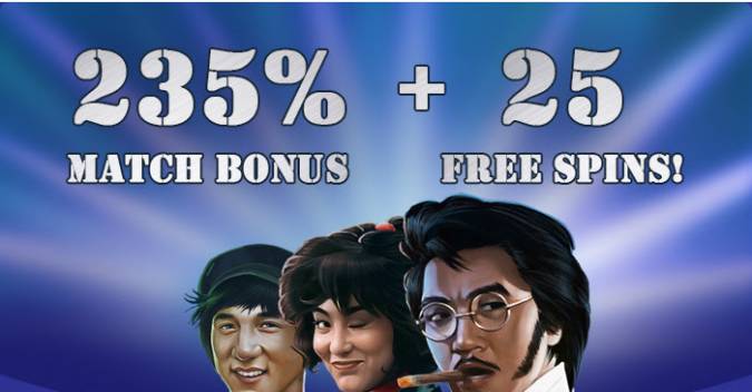 Free Spin Casino - 235% Deposit Bonus Code + 25 FS on Eagle Shadow Fist