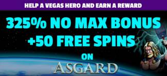 Slots of Vegas Casino - 325% No Max Bonus + 50 Free Spins on Asgard