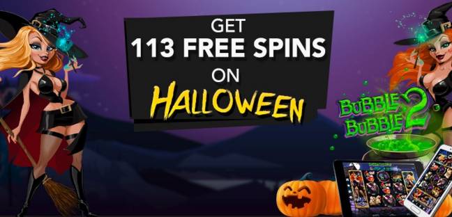 Slotastic Casino - 113 Halloween Free Spins Bonus Code on Bubble Bubble 2 October 2018