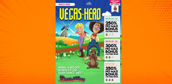 Slots of Vegas Casino - 350% No Max Bonus + 50 Free Spins on Hillbillies