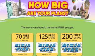 450 Free Spins Bonus Code worth $450 on Ninja Star @ 4 RTG Casinos