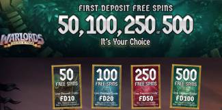 MaxiPlay Casino - Exclusive up to 500 Welcome Free Spins on Warlords