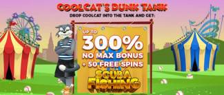 Cool Cat Casino - up to 300% No Max Bonus + 50 Free Spins on Scuba Fishing