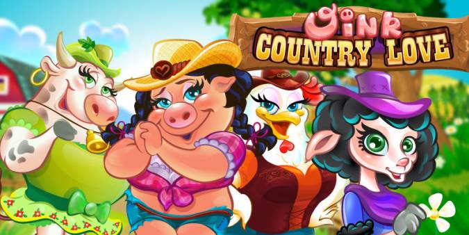 Play Oink Country Love and win £€$100 FREE @ 30 Microgaming Casinos