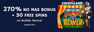 Cool Cat Casino - 270% No Max Bonus Code + 30 FS on Builder Beaver