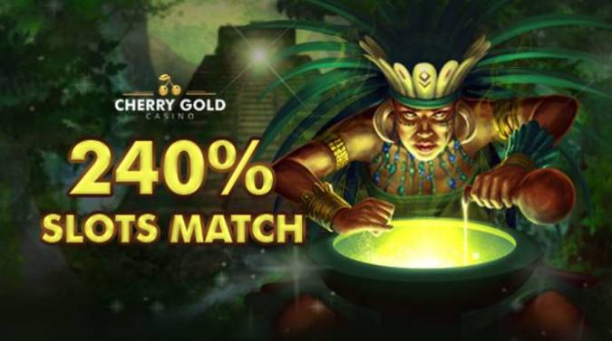 Cherry Gold Casino - 240% Deposit Bonus + 30 FS on Secret Symbol + 100% Cashback