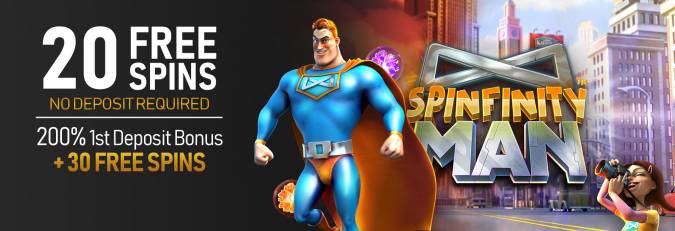 Vegas Crest Casino - Exclusive 20 FS on Spinfinity Man + 200% Bonus + 30 Free spins