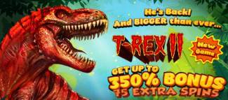 Silver Oak Casino - up to 350% No Max Bonus + 75 FS on T-Rex II