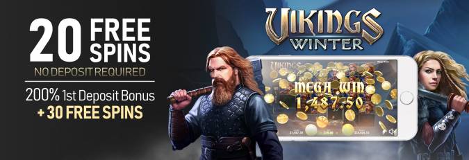 Vegas Crest Casino - Exclusive 20 FS on Vikings Winter + 200% Bonus + 30 Free spins