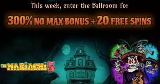 True Blue Casino - 300% No Max Bonus Code + 20 FS on The Mariachi 5