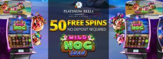 Platinum Reels Casino - Exclusive 50 No Deposit FS Bonus Code on Wild Hog Luau