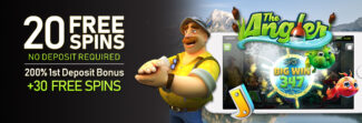 Vegas Crest Casino - Exclusive 20 No Deposit FS on The Angler + 200% Bonus + 30 Free spins