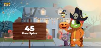 Aussie Play Casino - Exclusive 45 No Deposit FS Bonus Code on Halloween Treasures