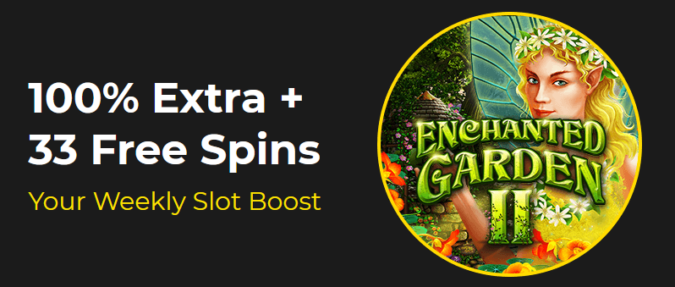 Slotastic Casino - 100% Weekly Bonus Code + 33 FS on Enchanted Garden II