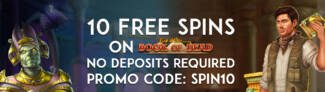 Spinzwin Casino - Exclusive 10 No Deposit Free Spins on Book of Dead + £$€1000 in Welcome Bonus