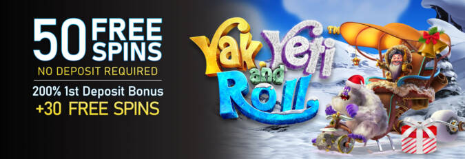 Vegas Crest Casino - Exclusive 50 No Deposit FS on Yek, Yeti and Roll + 200% Bonus + 30 Free spins