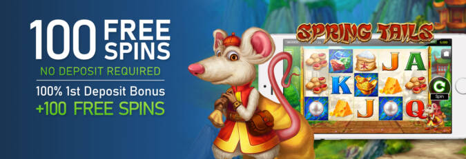 CyberSpins Casino - Exclusive 100 No Deposit FS on Spring Tails + 100% Bonus + 100 Free spins