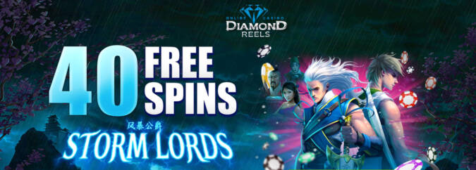 Diamond Reels Casino - Exclusive 40 No Deposit FS Bonus Code on Storm Lords