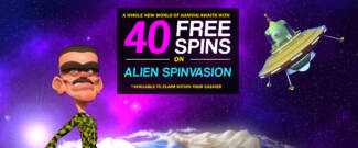 Vegas2Web Casino - Exclusive 40 No Deposit FS Bonus Code on Alien Spinvasion