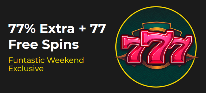 Slotastic Casino - 77% Weekend Bonus up to $375 + 77 Free Spins on 777 RTG Slot