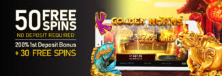 Vegas Crest Casino - Exclusive 50 No Deposit FS on Golden Horn + 200% Bonus + 30 Free spins