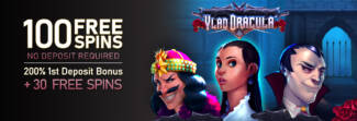 Vegas Crest Casino - Exclusive 100 No Deposit FS on Vlad Dracula + 200% Bonus + 30 Free spins